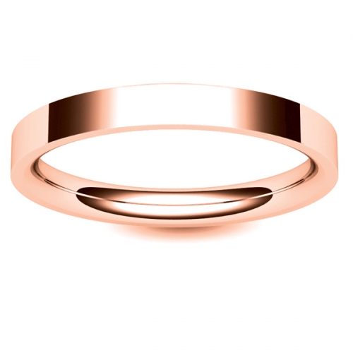 Flat Court Very Heavy -  2.5mm (FCH2.5-R) Rose Gold Wedding Ring